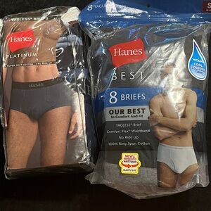 2 brand NEW unopened Hanes Men's Briefs - Black and White Pack 14 total!